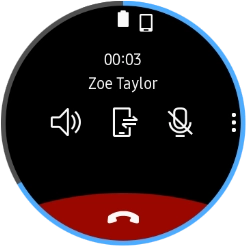 Press the end call icon.