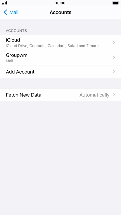 Press the name of the email account you've just set up. Press the name of the email account you've just set up.