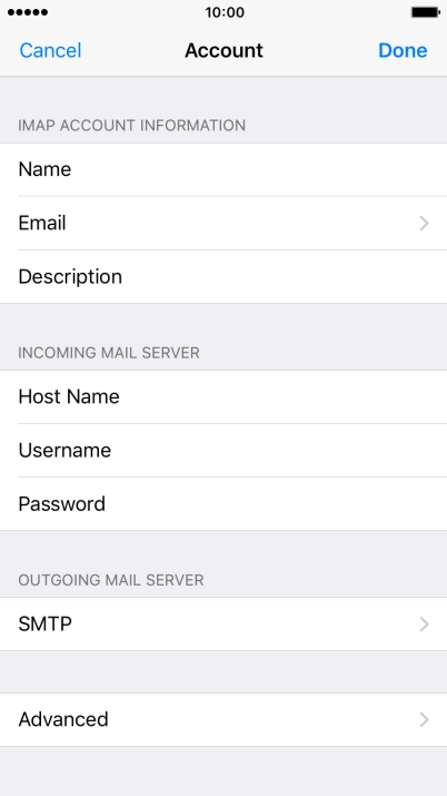 Press SMTP.
