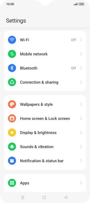 Press Notification & status bar.