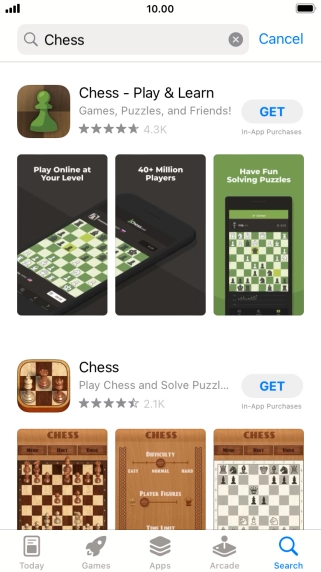 Press the required app.