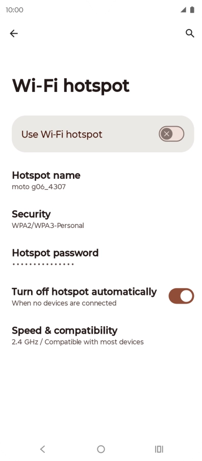 Press Hotspot name.