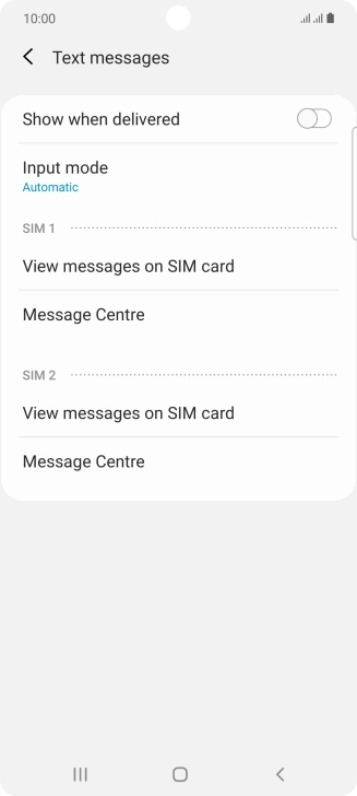 Press Message Centre.