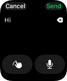 Press the microphone icon and record the message. Press the microphone icon and record the message.