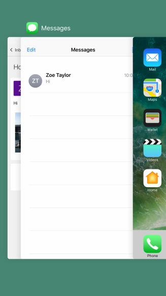 Slide the required application upwards to end it.