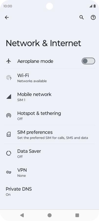 Press Mobile network. Press Mobile network.