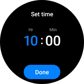Slide your finger up or down on the screen to set the required time.