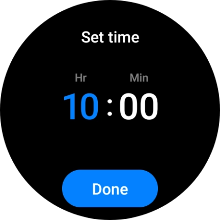 Slide your finger up or down on the screen to set the required time.