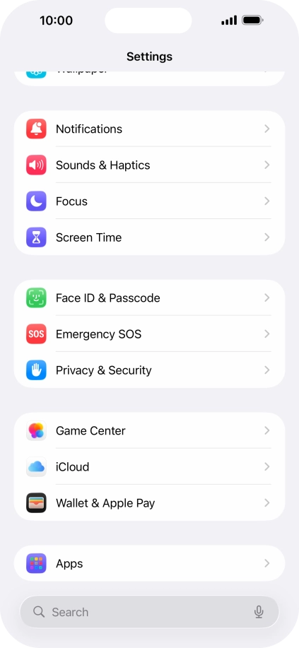 Press Face ID & Passcode.