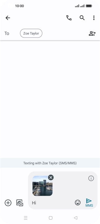 Press the send icon when you've finished your picture message.