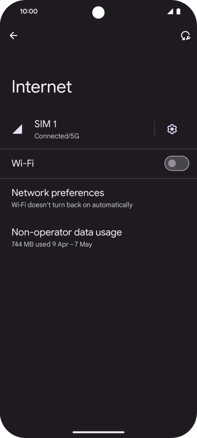 Press the indicator next to 