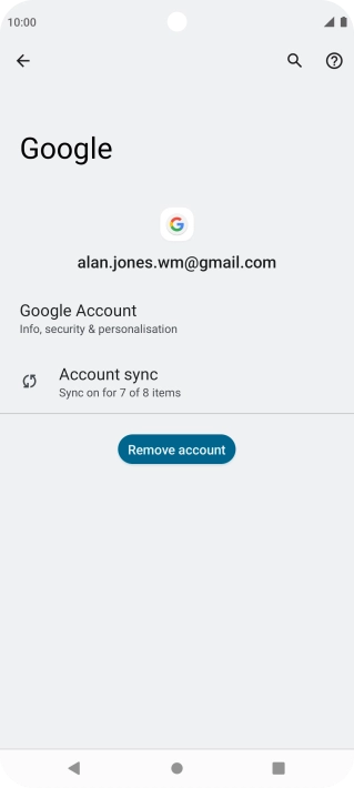 Press Account sync.