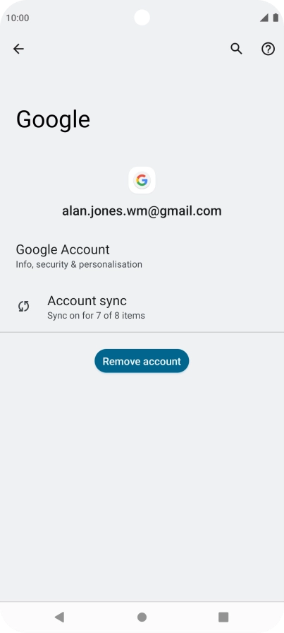 Press Account sync.