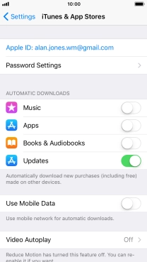 Press the indicator next to the required content type to turn the function on or off. Press the indicator next to the required content type to turn the function on or off.