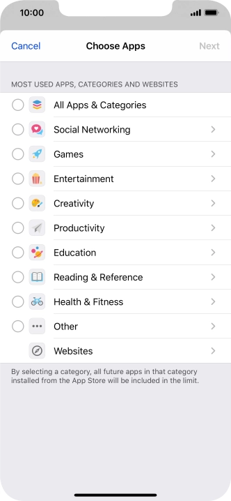 Press the required categories. Press the required categories.