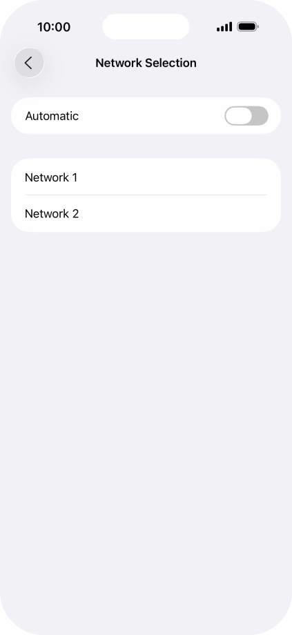 If you turn off the function, press the required network.