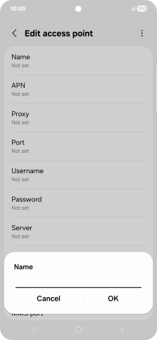 Key in Vodafone Internet and press OK. Key in Vodafone Internet and press OK.