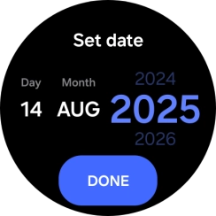 Slide your finger up or down on the screen to set the required date. Slide your finger up or down on the screen to set the required date.