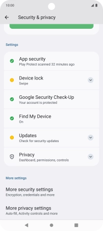 Press More security settings.