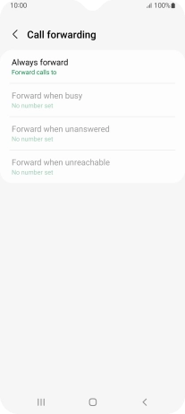 Press the required divert type. Press the required divert type.