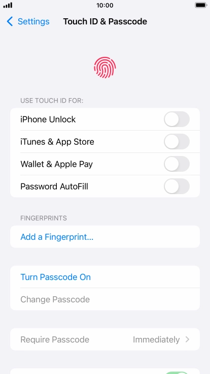 Press Add a Fingerprint... and follow the instructions on the screen to add your fingerprint.