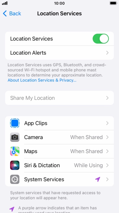 Press the required app.