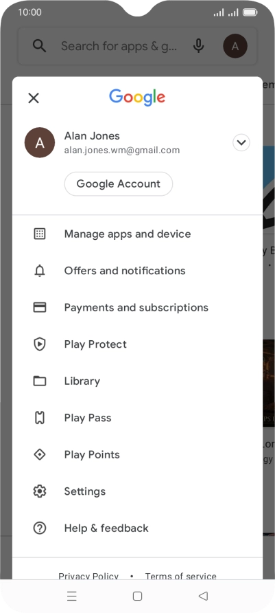 Press Manage apps and device.