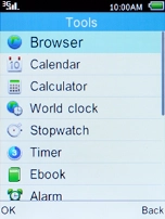 Select Browser and press the Left selection key.