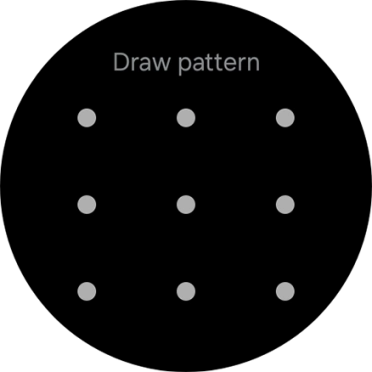 Slide your finger across the screen to connect at least four points and follow the instructions on the screen to create a pattern as lock code. Slide your finger across the screen to connect at least four points and follow the instructions on the screen to create a pattern as lock code.
