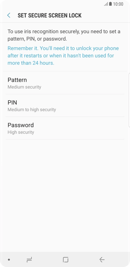 Press the required setting and follow the instructions on the screen to create an additional phone lock code. Press the required setting and follow the instructions on the screen to create an additional phone lock code.