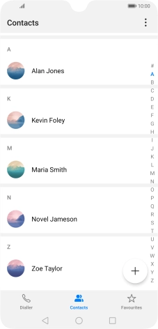 Press the new contact icon. Press the new contact icon.