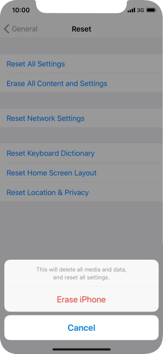 Press Erase iPhone.
