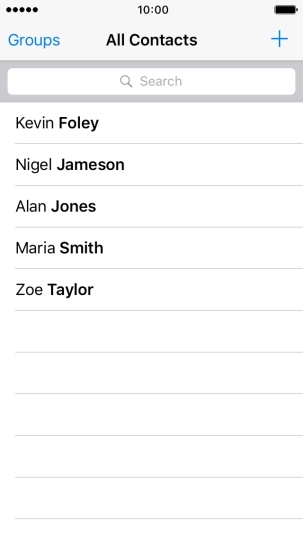 Press the new contact icon. Press the new contact icon.