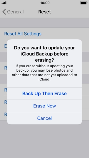 Press the required setting. Press the required setting.