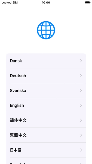 Press the required language.