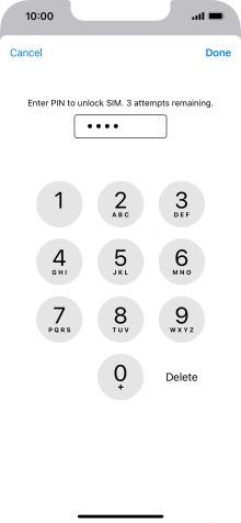 Key in your PIN and press Done. Key in your PIN and press Done.
