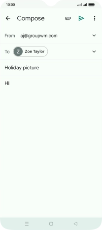Press the attachment icon. Press the attachment icon.