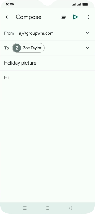 Press the attachment icon. Press the attachment icon.