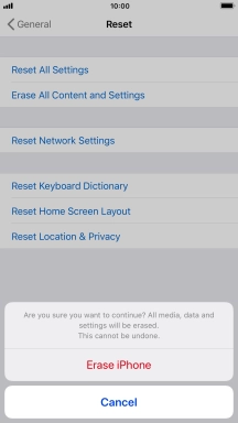 Press Erase iPhone.