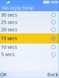 If you divert missed calls, you need to select a delay for the divert. Select the required delay.