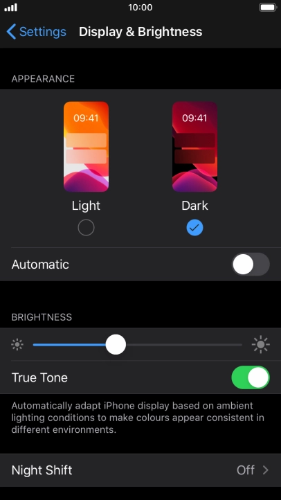 Press the indicator next to 