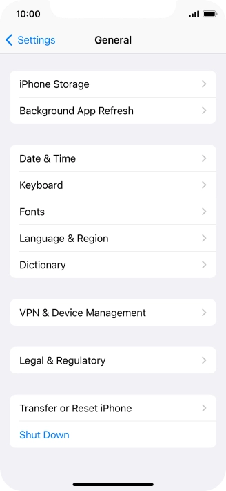 Press Transfer or Reset iPhone.