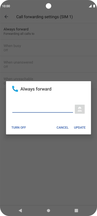 Press TURN OFF.