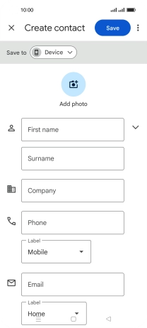 Press First name and key in the required first name.