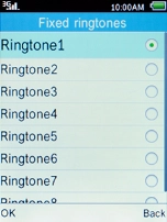 Select the required ring tones to hear them.
