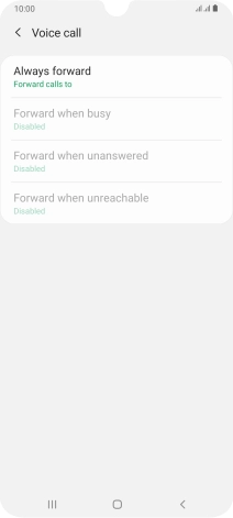 Press the required divert type. Press the required divert type.