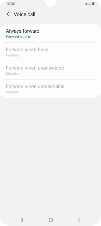 Press the required divert type. Press the required divert type.