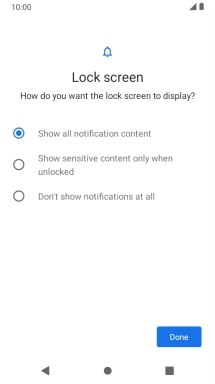 Press the required setting. Press the required setting.