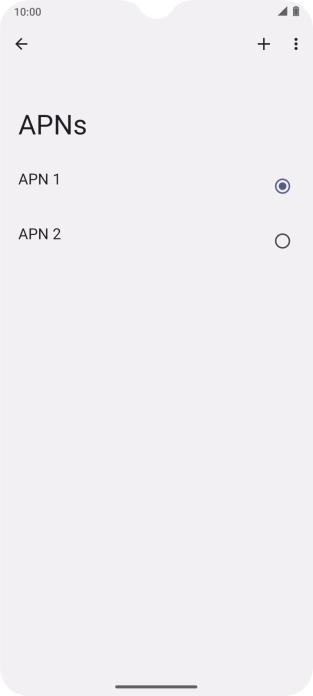 Press the field next to the data connection to activate it. Press the field next to the data connection to activate it.