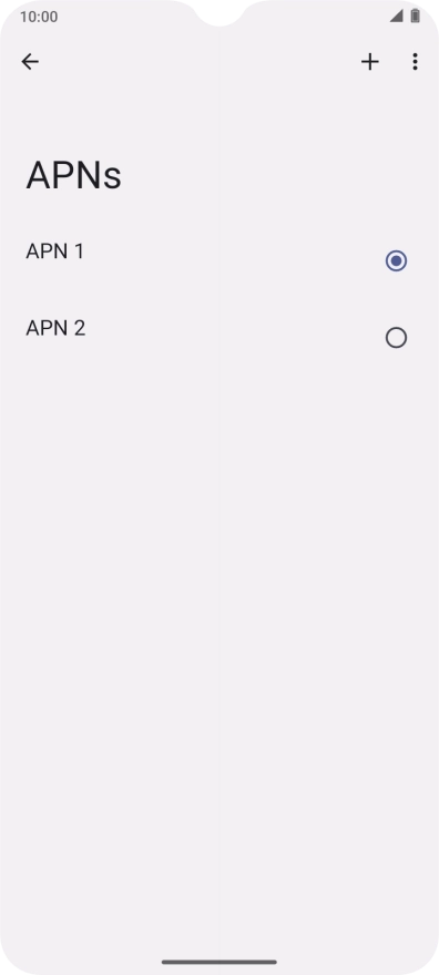 Press the field next to the data connection to activate it. Press the field next to the data connection to activate it.